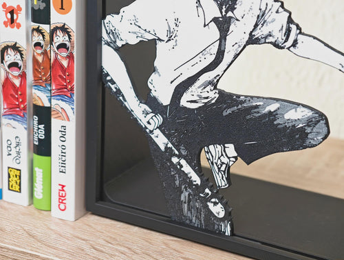 Anime Action Pose Bookend | Manga Shelf Decor, Book Holder Gift