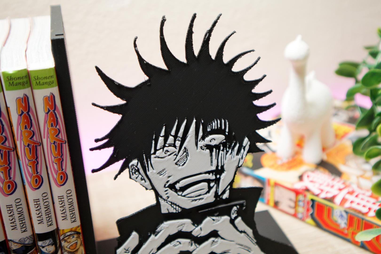 Megumi Fushiguro Dark Smile Portrait Bookend – Jujutsu Kaisen