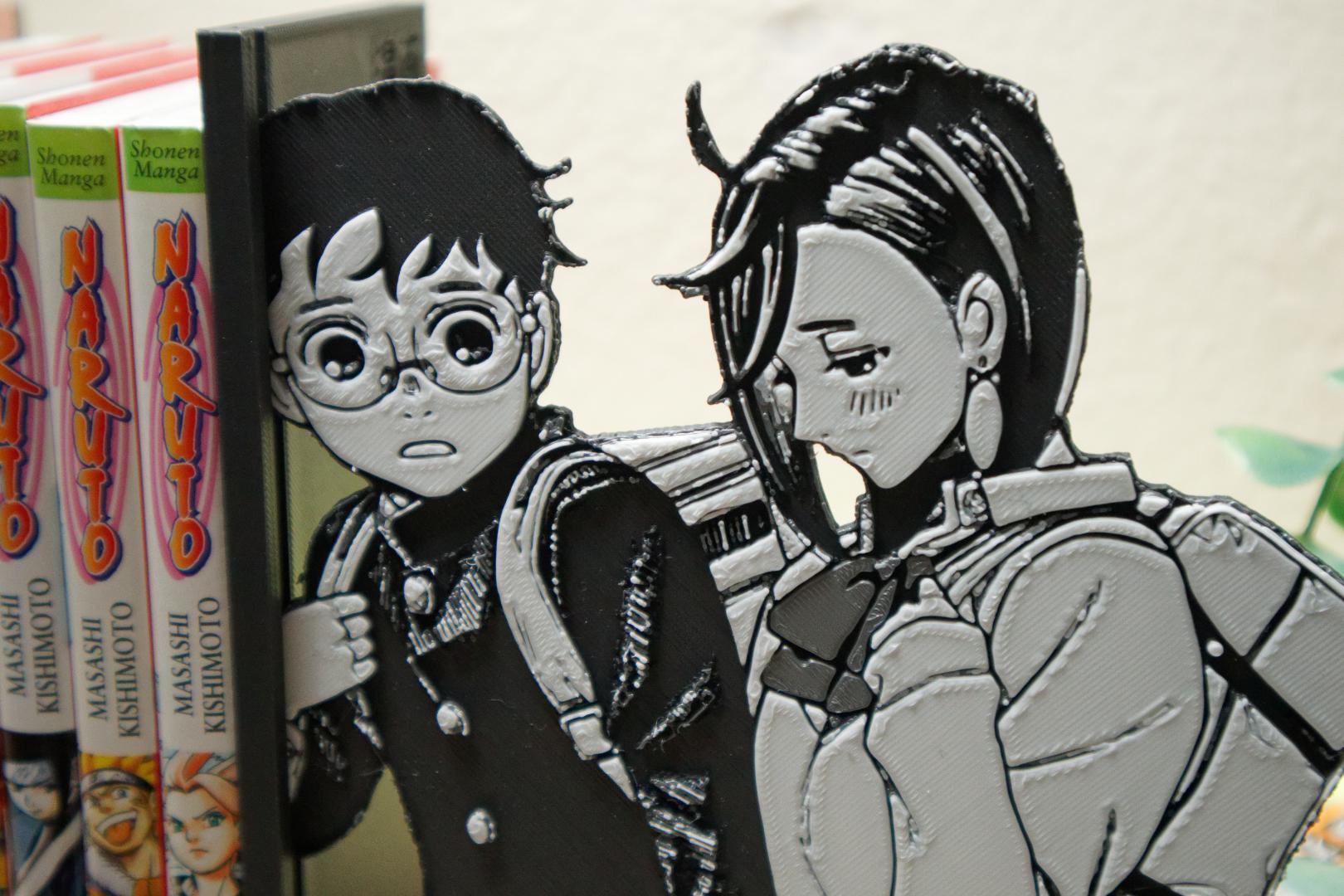 Okarun & Momo Ayase Hand-Holding Scene Bookend – Dandadan