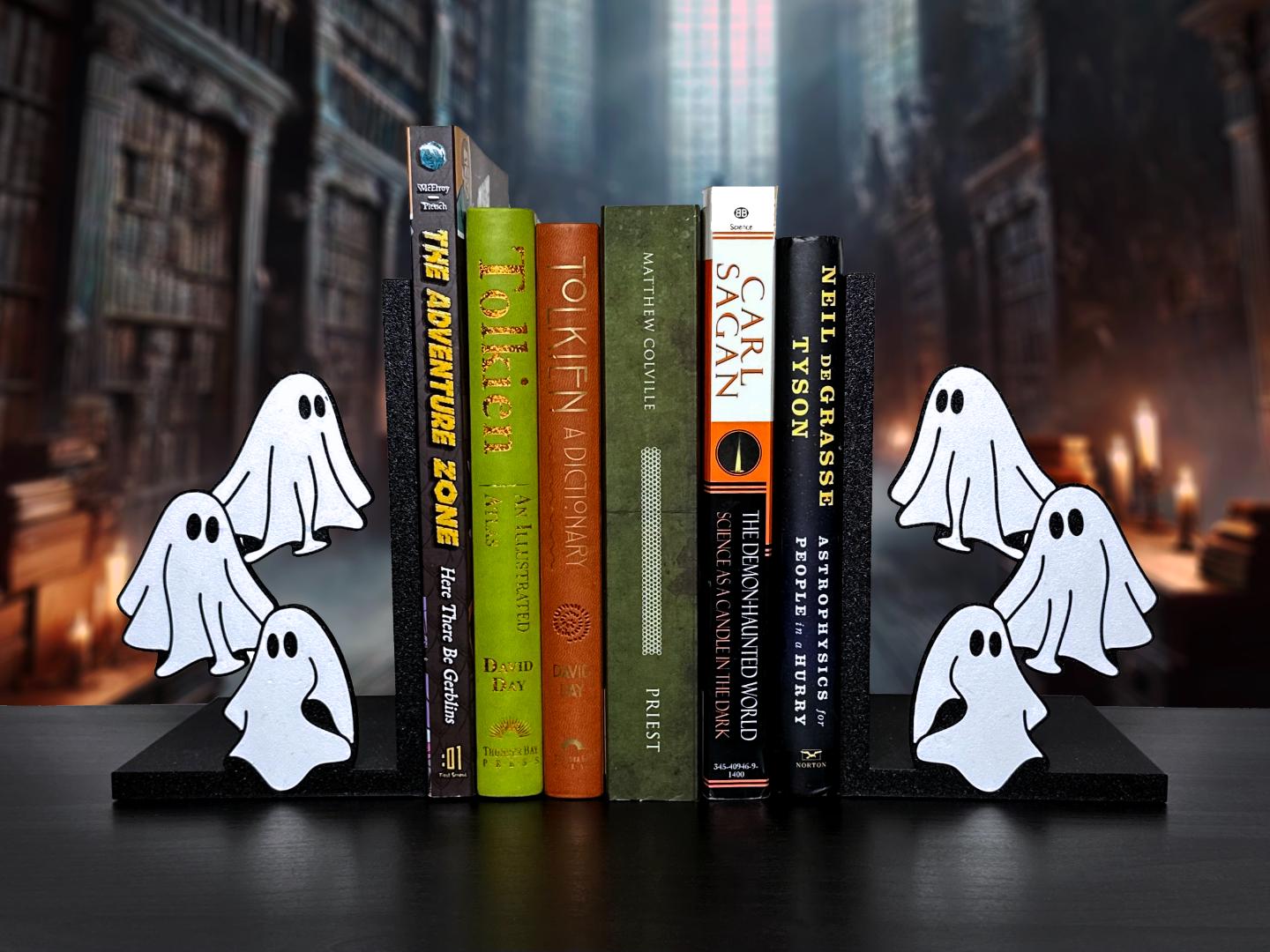 Ghost Bookend Set - Spooky Halloween Bookshelf Decor