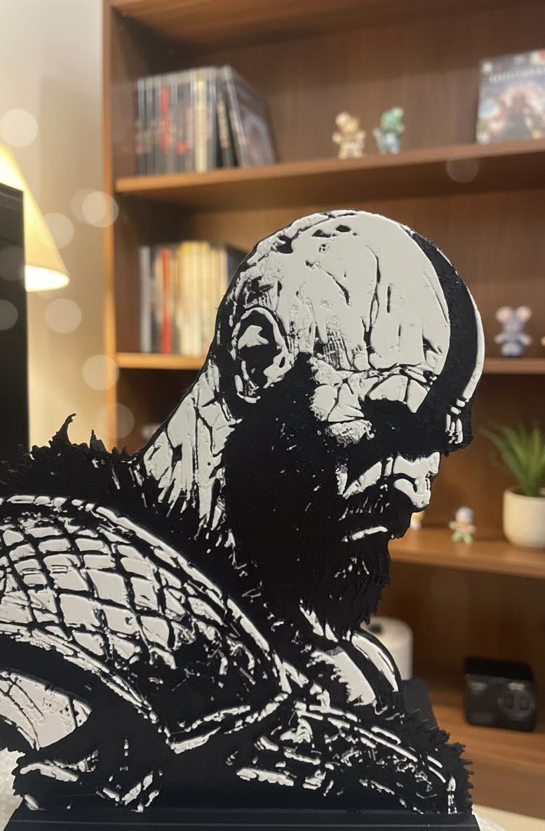 Kratos Bookend | God Of War Shelf Decor | 3mm Slim Design